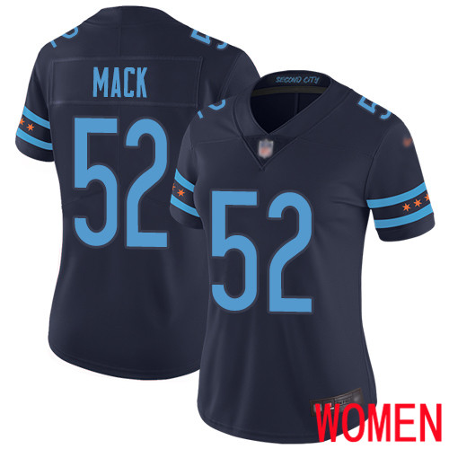Chicago Bears Limited Navy Blue Women Khalil Mack Jersey NFL Football 52 City Edition